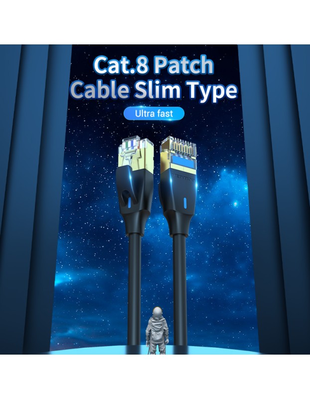 Vention NETWORK Cable CAT8 SFTP Slim 1.5m Black IKIBG Vention NETWORK Cable CAT8 SFTP Slim 1.5m Black IKIBG