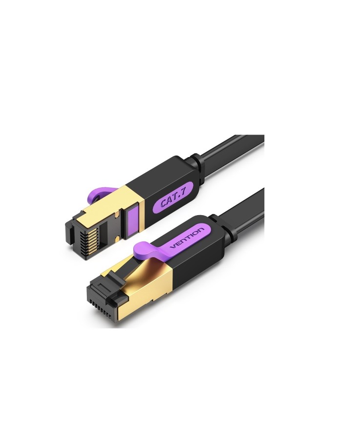 Vention NETWORK Cable CAT7 Flat 5.0m Black ICABJ