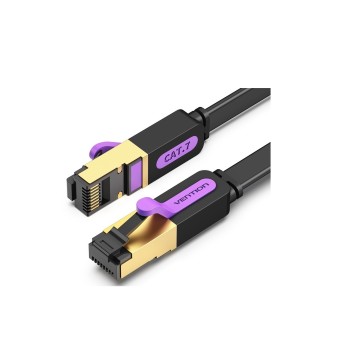 Vention NETWORK Cable CAT7 Flat 10.0m Black ICABL