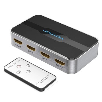 Vention HDMI Switch 3-Port 4K 2.0 w/Remote Control AFOH0