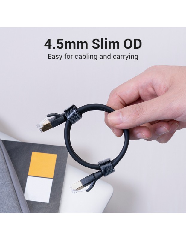 Vention NETWORK Cable CAT8 SFTP Slim 5.0m Black IKIBJ Vention NETWORK Cable CAT8 SFTP Slim 5.0m Black IKIBJ
