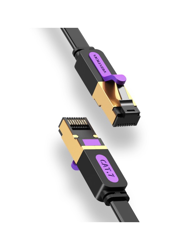 Vention NETWORK Cable CAT7 Flat 5.0m Black ICABJ