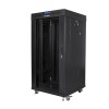Lanberg Free Standing Cabinet 19'' with Glass Door 22U 60cm Ventilation Panel with LCD, 2 Fans & Thermostat Black (not assembled)
