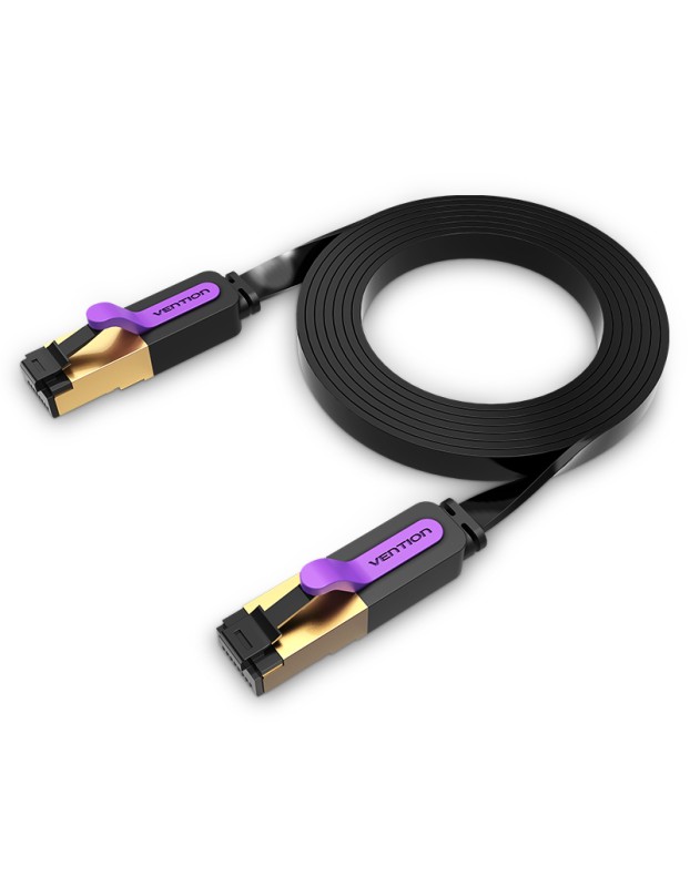 Vention NETWORK Cable CAT7 Flat 1.5m Black ICABG