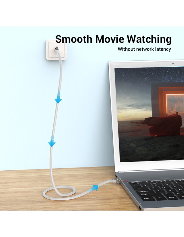 Vention NETWORK Cable CAT6A SFTP 0.3m Grey IBHHAA