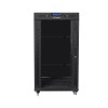 Lanberg Free Standing Cabinet 19'' with Glass Door 22U 60cm Ventilation Panel with LCD, 2 Fans & Thermostat Black (not assembled)