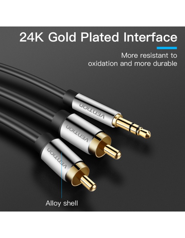 Vention AUDIO 3.5mm to 2RCA M-M Cable Metal 10.0m BCFBL Vention AUDIO 3.5mm to 2RCA M-M Cable Metal 10.0m BCFBL