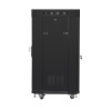 Lanberg Free Standing Cabinet 19'' with Glass Door 22U 60cm Ventilation Panel with LCD, 2 Fans & Thermostat Black (not assembled)