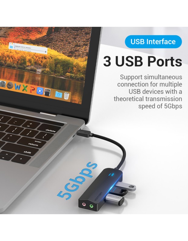 Vention HUB USB-C 3 x USB3.0/Micro-B/Stereo Sound 0.15m TGQBB Vention HUB USB-C 3 x USB3.0/Micro-B/Stereo Sound 0.15m TGQBB