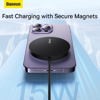 Baseus Charger Desktop Wireless 15W Magnetic Simple Mini3 Black Baseus Charger Desktop Wireless 15W Magnetic Simple Mini3 Black