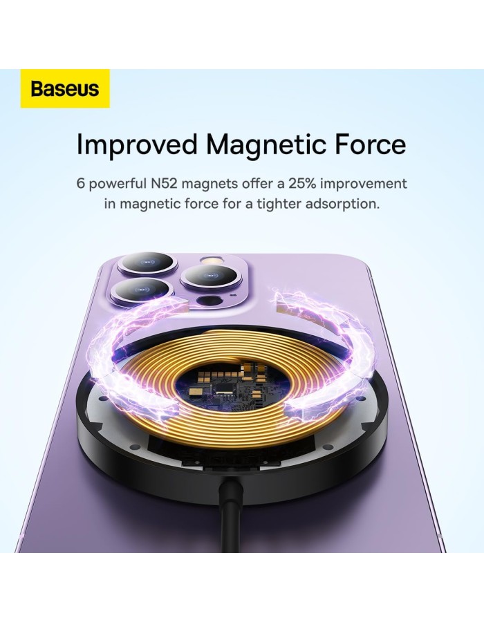 Baseus Charger Desktop Wireless 15W Magnetic Simple Mini3 Black Baseus Charger Desktop Wireless 15W Magnetic Simple Mini3 Black