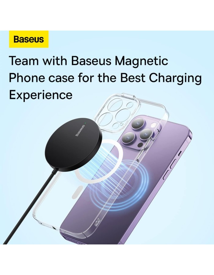 Baseus Charger Desktop Wireless 15W Magnetic Simple Mini3 Black Baseus Charger Desktop Wireless 15W Magnetic Simple Mini3 Black