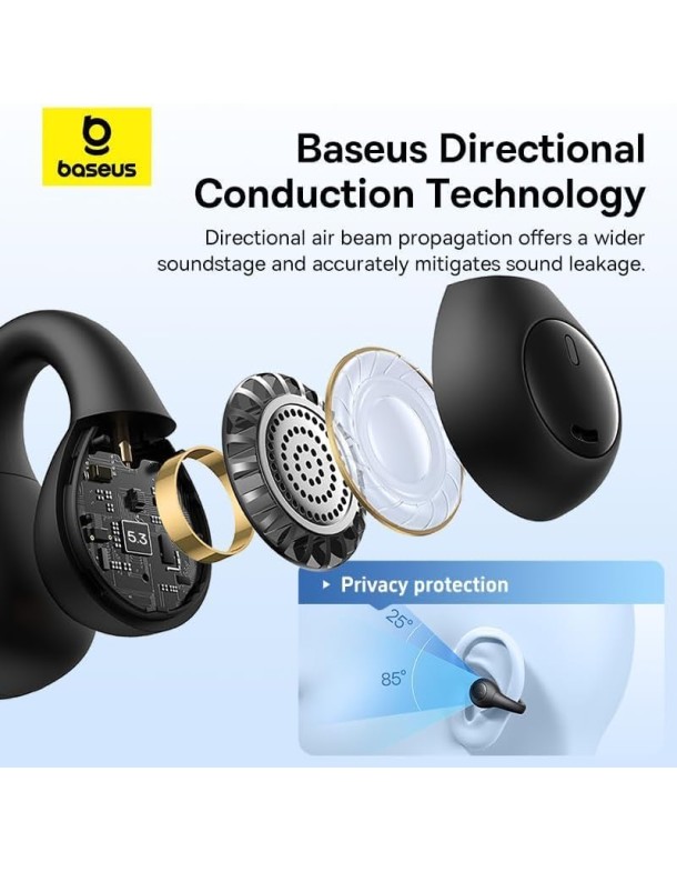 Baseus Headphones Open Ear AirGo AS01 Black