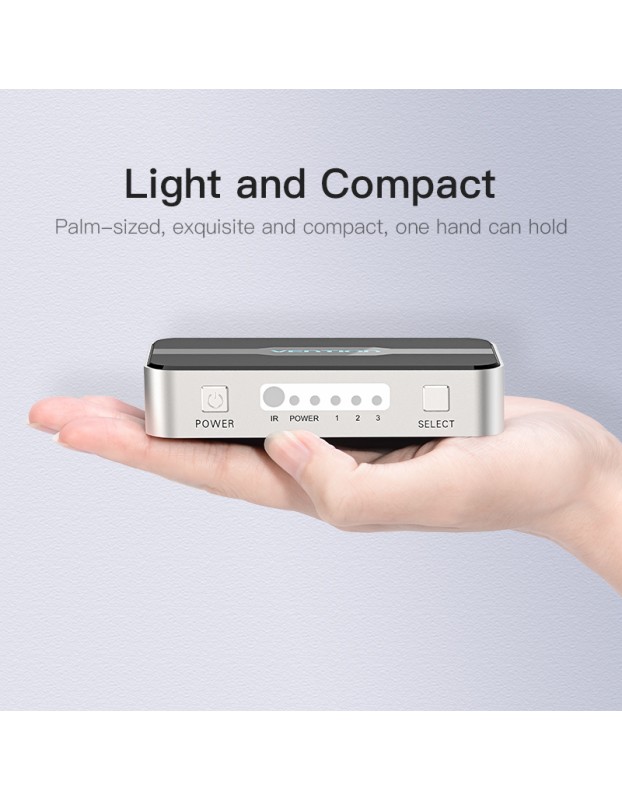 Vention HDMI Switch 3-Port 4K 1.4 with Audio Separation AFJH0 Vention HDMI Switch 3-Port 4K 1.4 with Audio Separation AFJH0