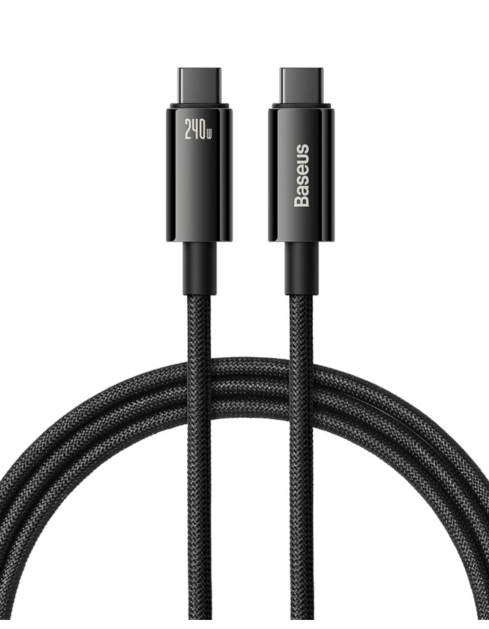 Baseus Cable USB-C to USB-C Tungsten Gold 240W 2.0m Blk Baseus Cable USB-C to USB-C Tungsten Gold 240W 2.0m Blk