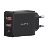 Baseus Charger Wall 30W 2xUSB-A/1xUSB-C Cube EU Black Baseus Charger Wall 30W 2xUSB-A/1xUSB-C Cube EU Black