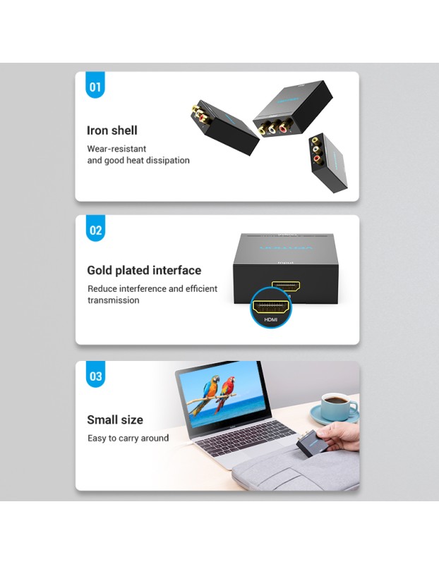 Vention Converter HDMI to 3RCA USB Powered AEEB0