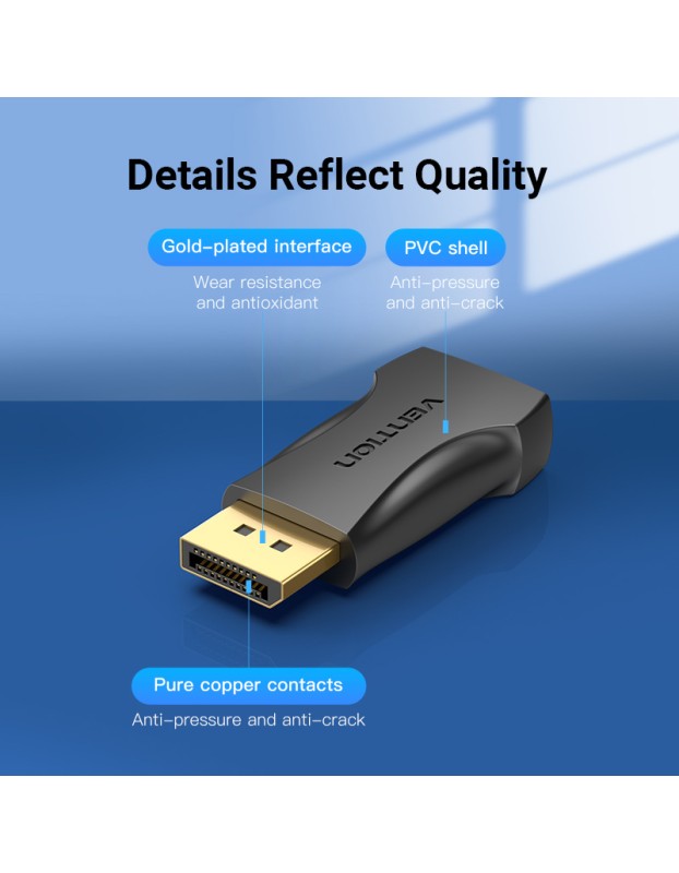 Vention DisplayPort Male to HDMI Female Adaptor 4K HBPB0 Vention DisplayPort Male to HDMI Female Adaptor 4K HBPB0