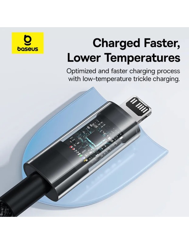 Baseus Cable Lightning to USB-C Gem Series 1.0m 20W Black Baseus Cable Lightning to USB-C Gem Series 1.0m 20W Black