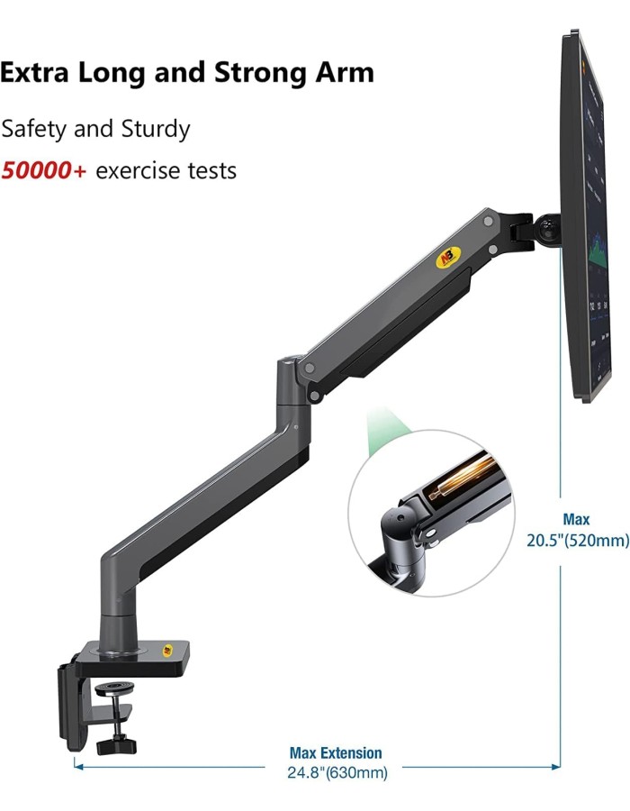 NBMounts G35 Dual Arm Extra Long Gas Monitor Desk Mount NBMounts G35 Dual Arm Extra Long Gas Monitor Desk Mount