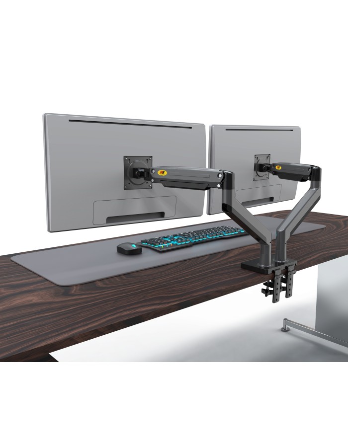 NBMounts G35 Dual Arm Extra Long Gas Monitor Desk Mount NBMounts G35 Dual Arm Extra Long Gas Monitor Desk Mount