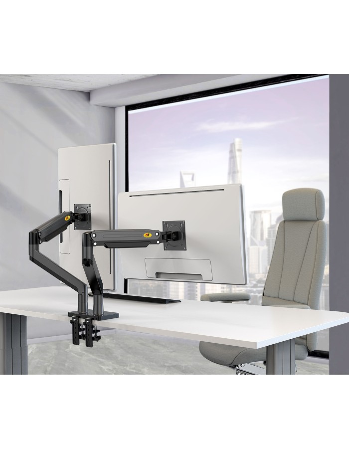 NBMounts G35 Dual Arm Extra Long Gas Monitor Desk Mount NBMounts G35 Dual Arm Extra Long Gas Monitor Desk Mount