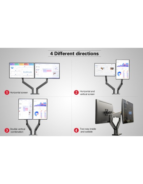 NBMounts G35 Dual Arm Extra Long Gas Monitor Desk Mount NBMounts G35 Dual Arm Extra Long Gas Monitor Desk Mount