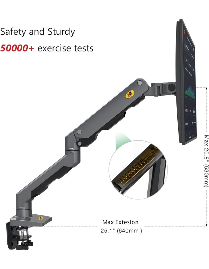 NBMounts G60 Single Arm Heavy Duty Desk Monitor Mount
