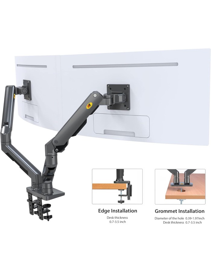 NBMounts G65 Dual Arm Heavy Duty Gas Desk Monitor Mount NBMounts G65 Dual Arm Heavy Duty Gas Desk Monitor Mount
