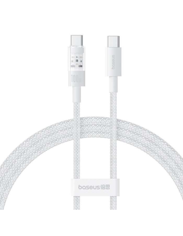 Baseus Cable USB-C to USB-C Gem Series 100W 1.0m White Baseus Cable USB-C to USB-C Gem Series 100W 1.0m White