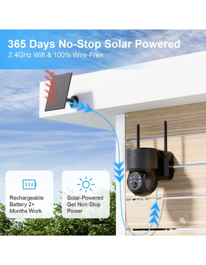WOOX R3569 Outdoor Battery Camera 3MP PTZ with Solar Panel