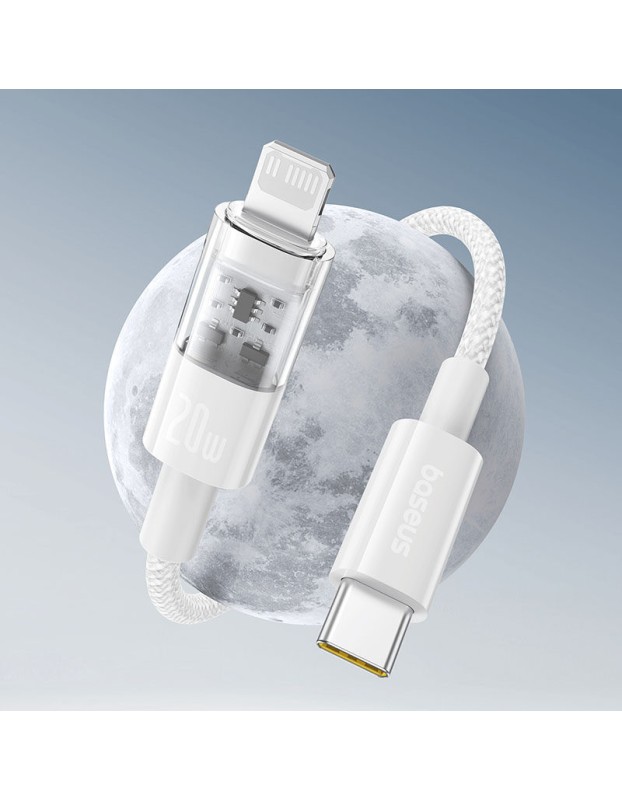 Baseus Cable Lightning to USB-C Gem Series 2.0m 20W White Baseus Cable Lightning to USB-C Gem Series 2.0m 20W White