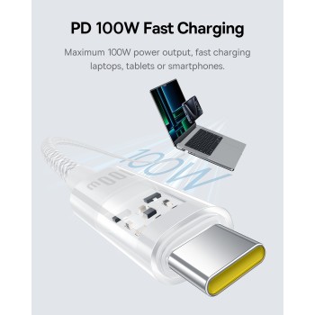 Baseus Cable USB-C to USB-C Gem Series 100W 2.0m White