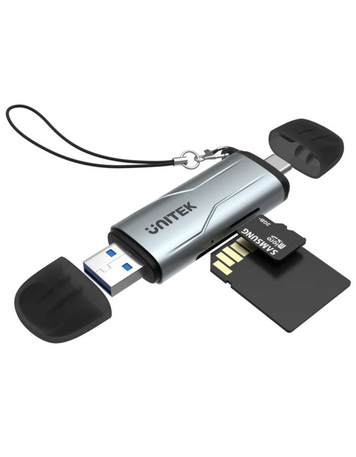 Unitek R1010A Card Reader USB-A/C 3.0 to Micro SD/SD