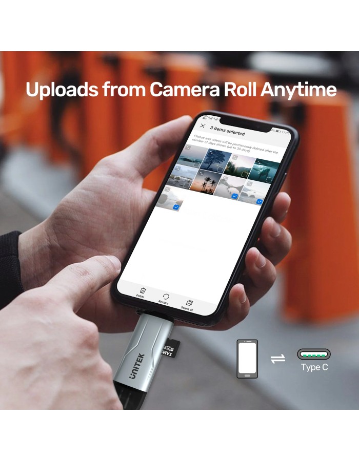 Unitek R1010A Card Reader USB-A/C 3.0 to Micro SD/SD