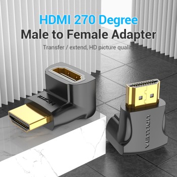 Vention HDMI Right Angle Adaptor Male to Female 270 Degree 4K60Hz AINB0 Vention HDMI Right Angle Adaptor Male to Female 270 Degree 4K60Hz AINB0