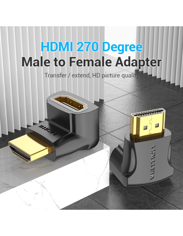 Vention HDMI Right Angle Adaptor Male to Female 270 Degree 4K60Hz AINB0 Vention HDMI Right Angle Adaptor Male to Female 270 Degree 4K60Hz AINB0