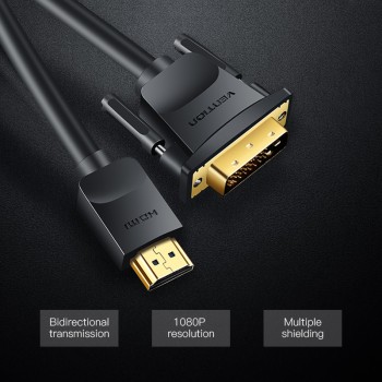 Vention HDMI Cable to DVI 24+1 BiDirection 2.0m ABFBH Vention HDMI Cable to DVI 24+1 BiDirection 2.0m ABFBH