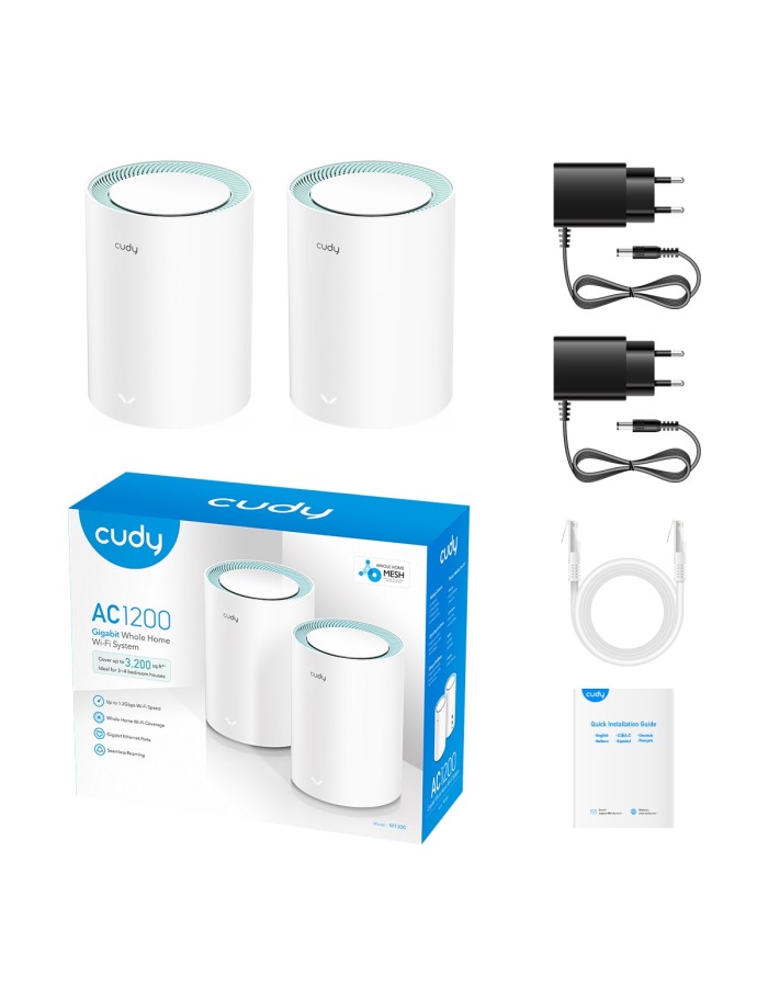 Cudy Mesh AC1200 Dual Band Gigabit Wi-Fi 2-Pack M1300