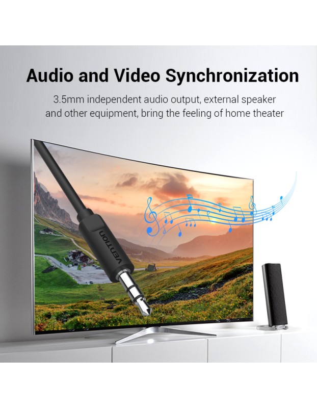 Vention HDMI Cable to VGA+Audio & USB Power 2.0m ABIBH