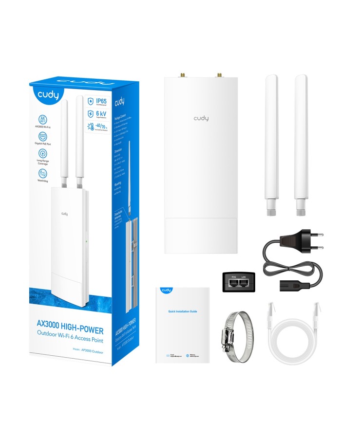 Cudy Access Point Outdoor AX3000 Gigabit Wi-Fi 6 AP3000-OUTDOOR