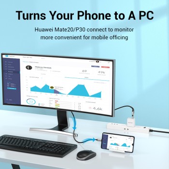 Vention Converter USB-C to HDMI Cable + USB Power 2.0m CGXBH Vention Converter USB-C to HDMI Cable + USB Power 2.0m CGXBH