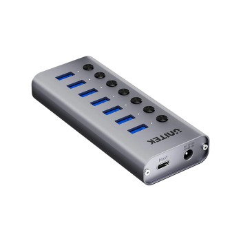 Unitek USB-C Hub 7xUSB-A Power Switch 12V2A H1314A Unitek USB-C Hub 7xUSB-A Power Switch 12V2A H1314A