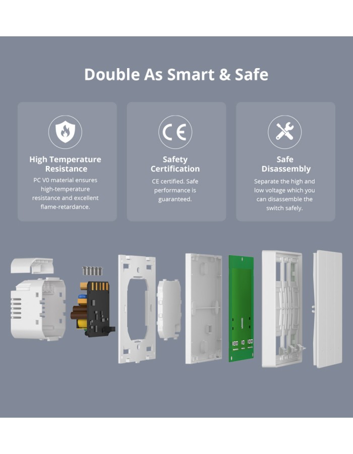 Sonoff M5 Matter WiFi Smart Wall Mechanical Switch 3-Button White Sonoff M5 Matter WiFi Smart Wall Mechanical Switch 3-Button White