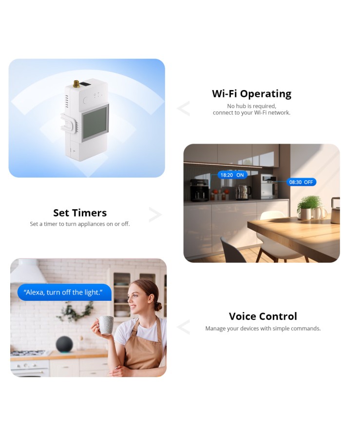 Sonoff WiFi Smart Switch POWCT with 100A Power Metering D/C
