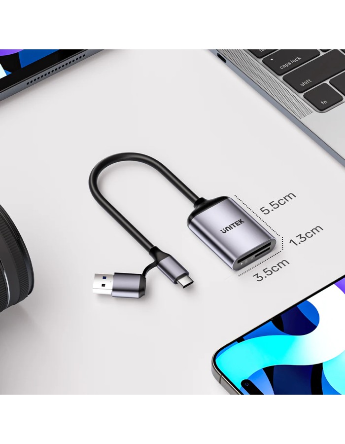 Unitek R1018E Super Fast Card Reader Up to 312mb/s USB-A/C Supports SD/MicroSD