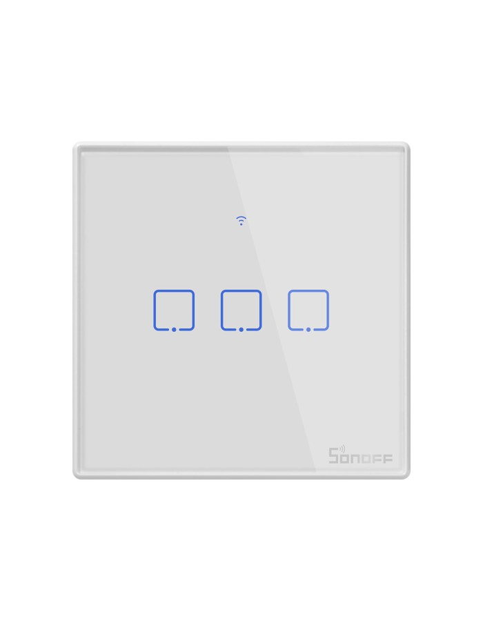 Sonoff T2EU3C-TX WiFi Smart Wall Touch Switch 3-Button White