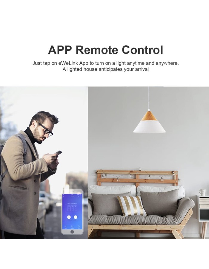 Sonoff T2EU2C-TX WiFi Smart Wall Touch Switch 2-Button White