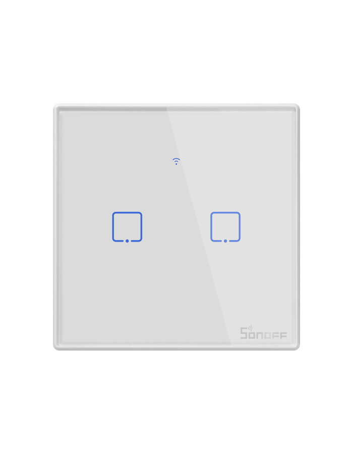 Sonoff T2EU2C-TX WiFi Smart Wall Touch Switch 2-Button White
