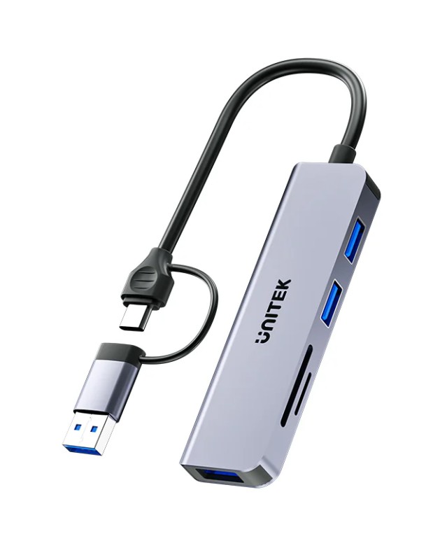 Unitek USB-C Hub 3xUSBA SD/Micro SD Card Reader H1320A